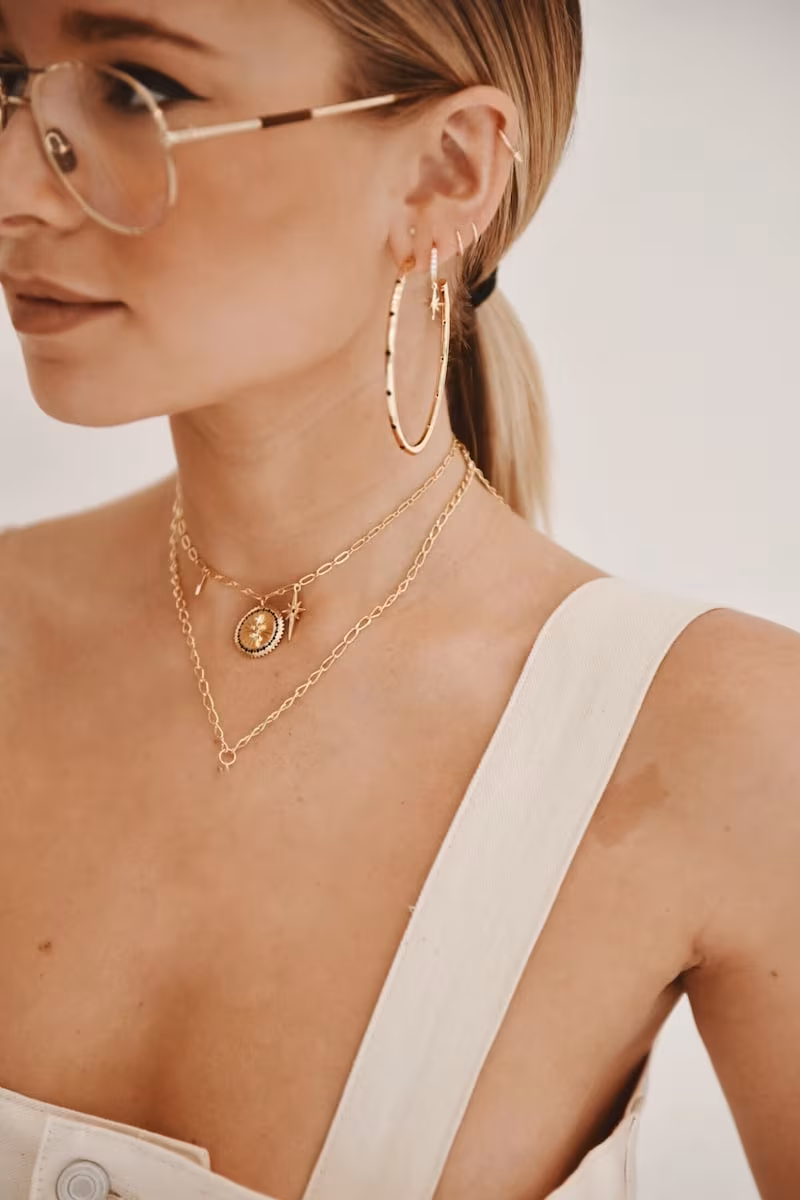 Lulu DK x We Wore What Studded Hoop Earrings