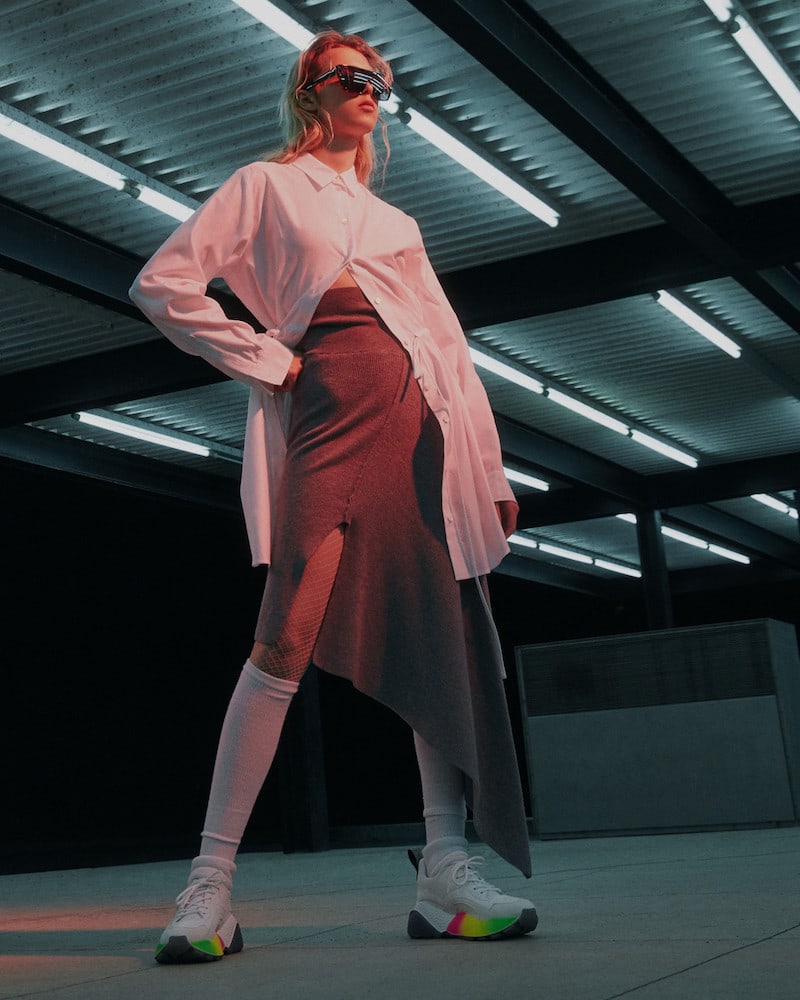 Stella McCartney Grey Wool Asymmetric Skirt