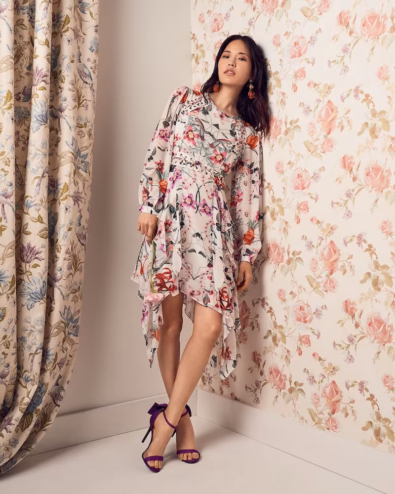 THURLEY Poppy Print Layered Dress