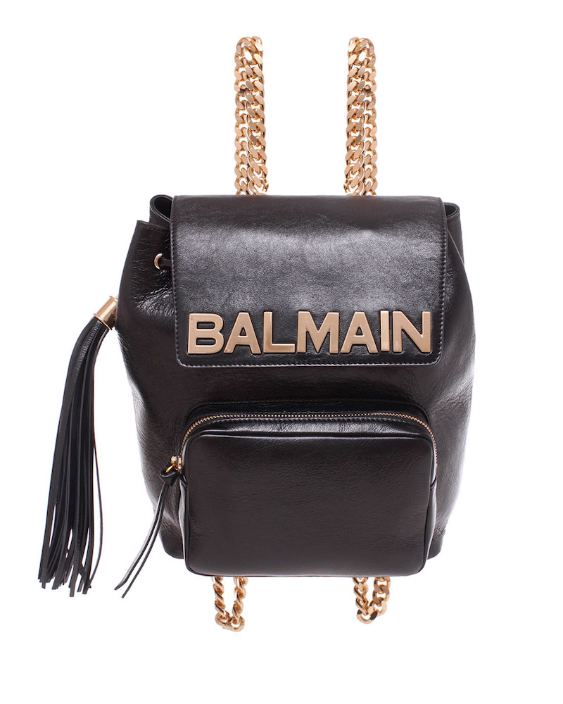Balmain Leather Chain Backpack