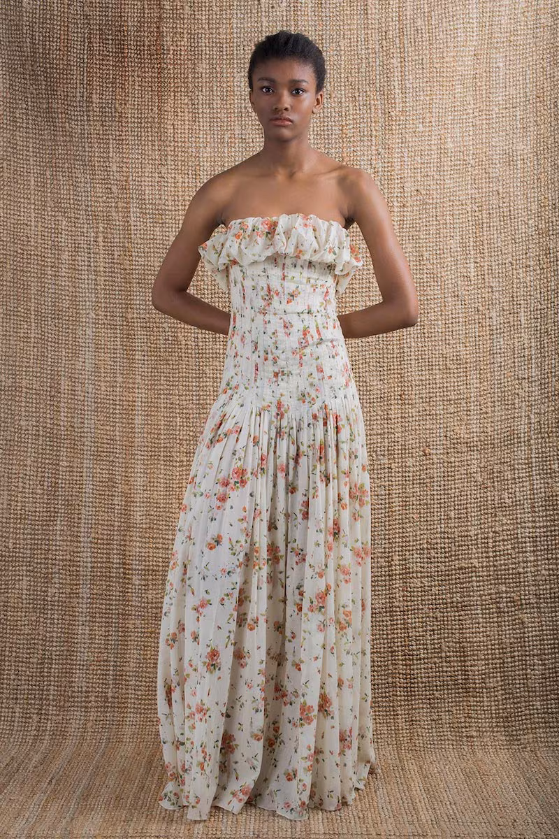 Brock Collection Dosey Roses Floral-Print Voile Dress