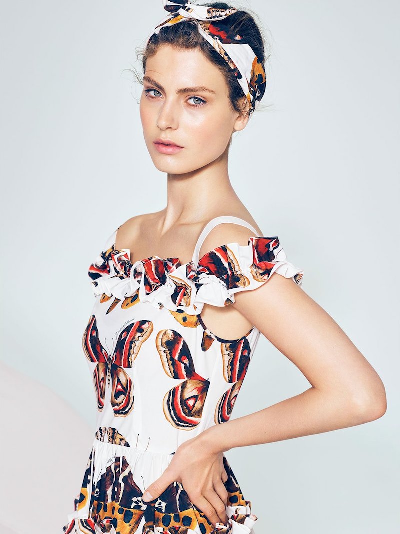 Dolce & Gabbana Butterfly-Print Poplin-Cotton Dress