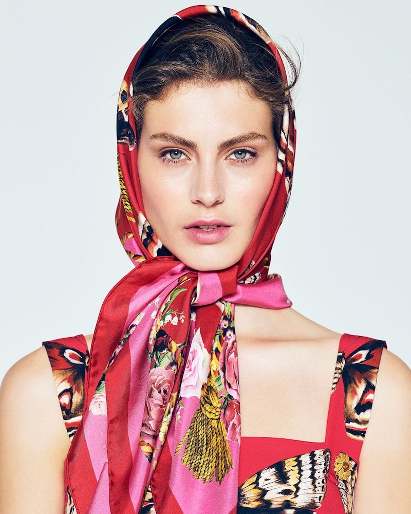 Dolce & Gabbana Butterfly-Print Silk-Twill Scarf