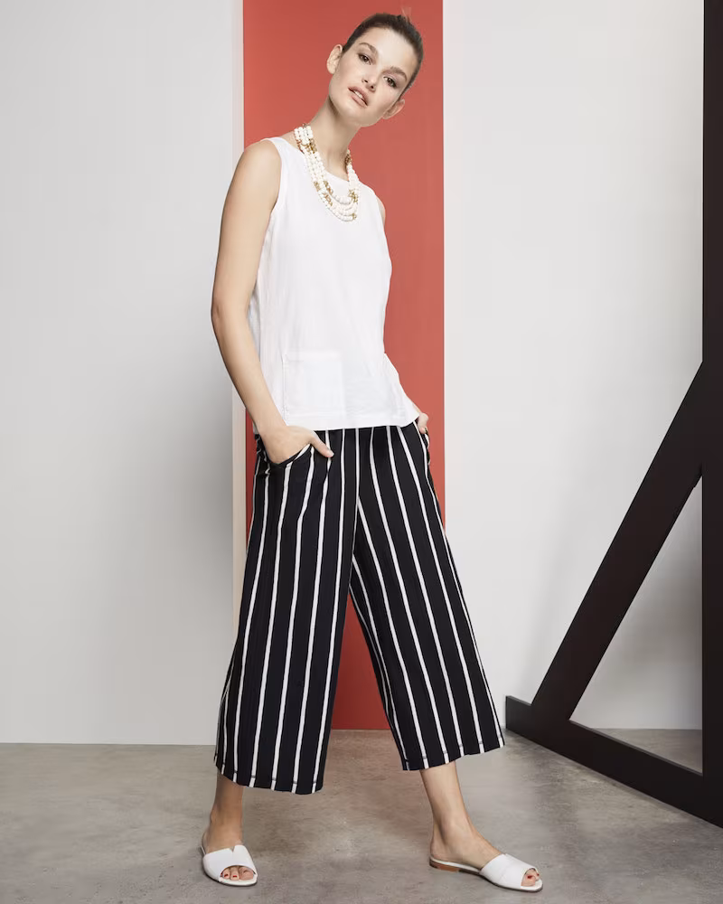 Eileen Fisher Slubby Organic Cotton Jersey Boat-Neck Tank