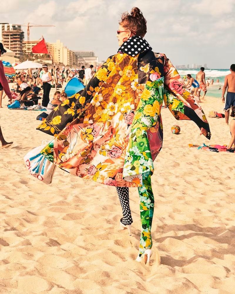 Richard Quinn Floral and Polka Dot-Print Coat