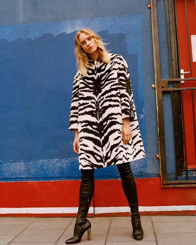 Alexander McQueen Tiger Jacquard Velvet Coat