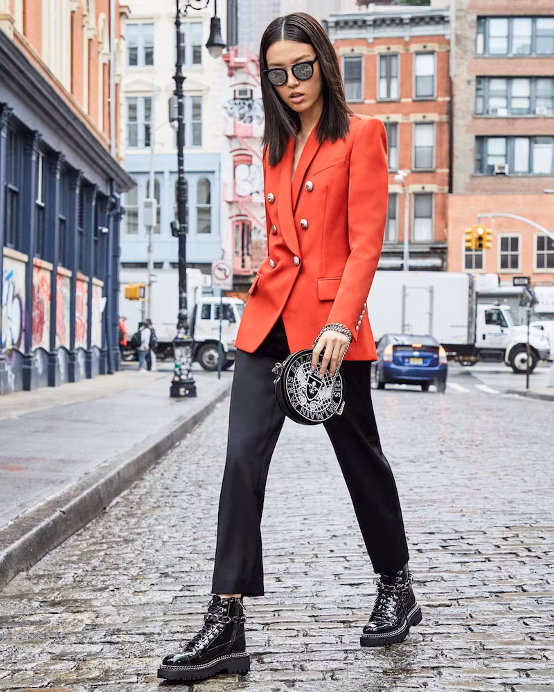 Balmain Classic Six-Button Grain De Poudre Blazer Jacket