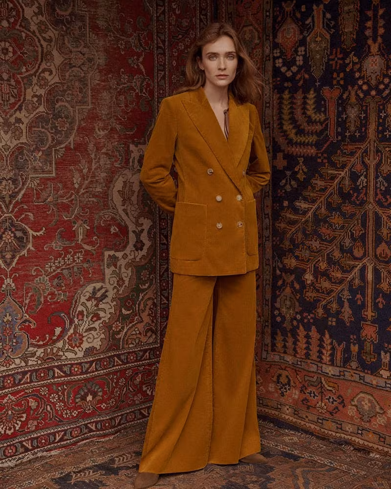 Bella Freud Bianca Double-Breasted Corduroy Jacket