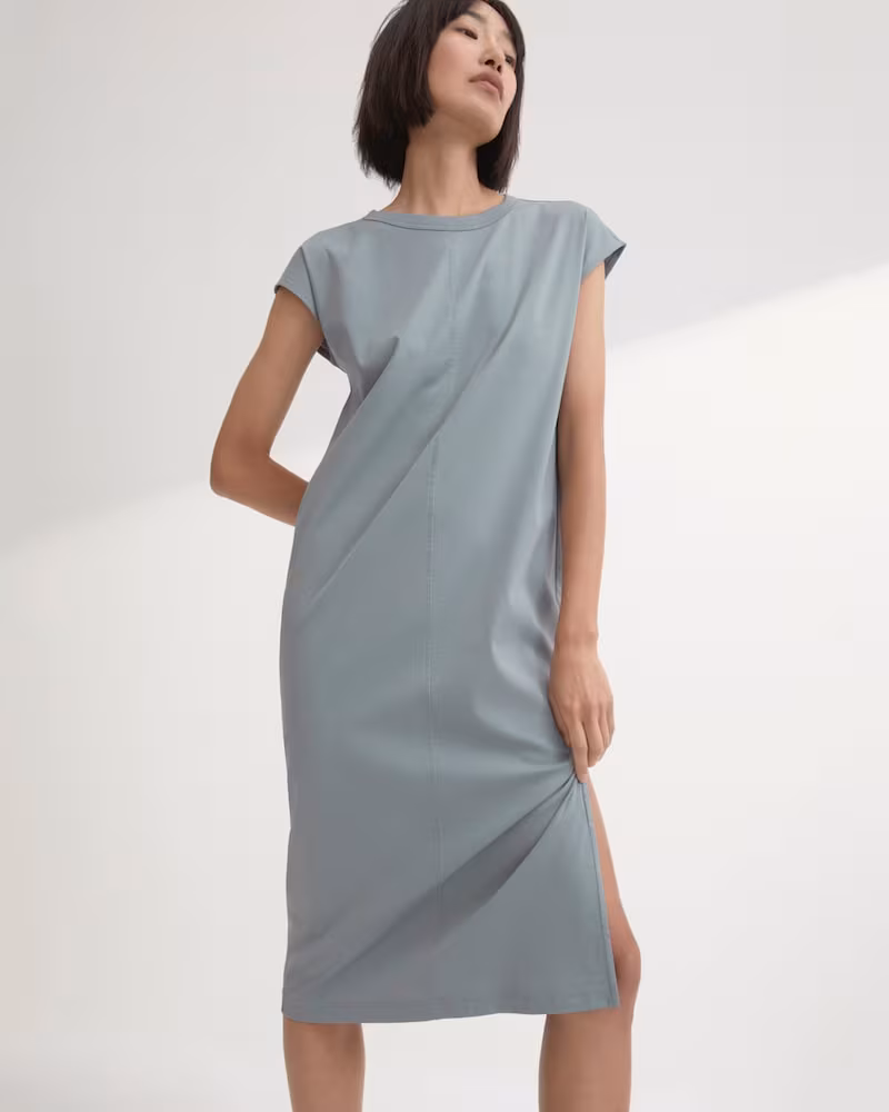 Everlane Luxe Cotton Side-Slit Tee Dress