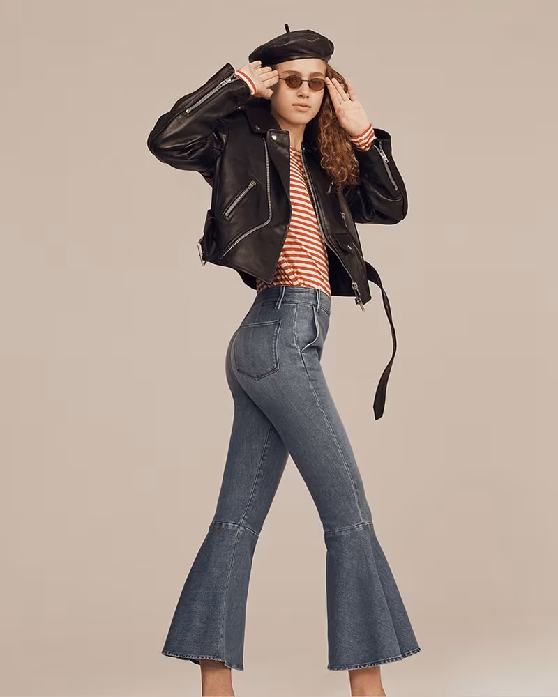 FRAME Flounce Side-Zip Flared Jeans