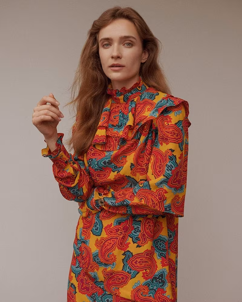 JW Anderson Paisley-Print Silk Midi Dress