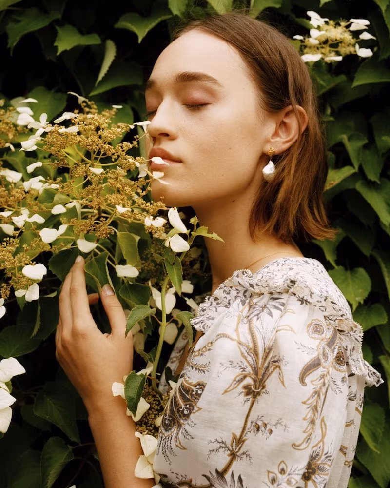 ANNI LU Baroque Pearl Hoop Earrings