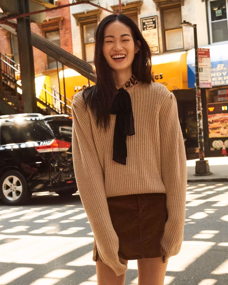 FRAME Cropped Crew Pullover