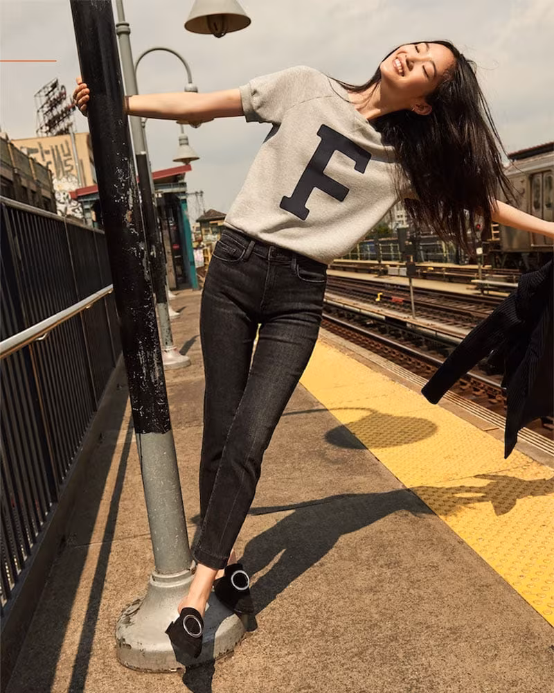 FRAME Varsity Short Sleeve Sweatshirt