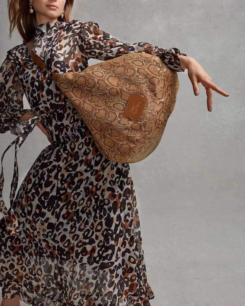 Hillier Bartley Lantern Snakeskin-Effect Faux-Leather Bag