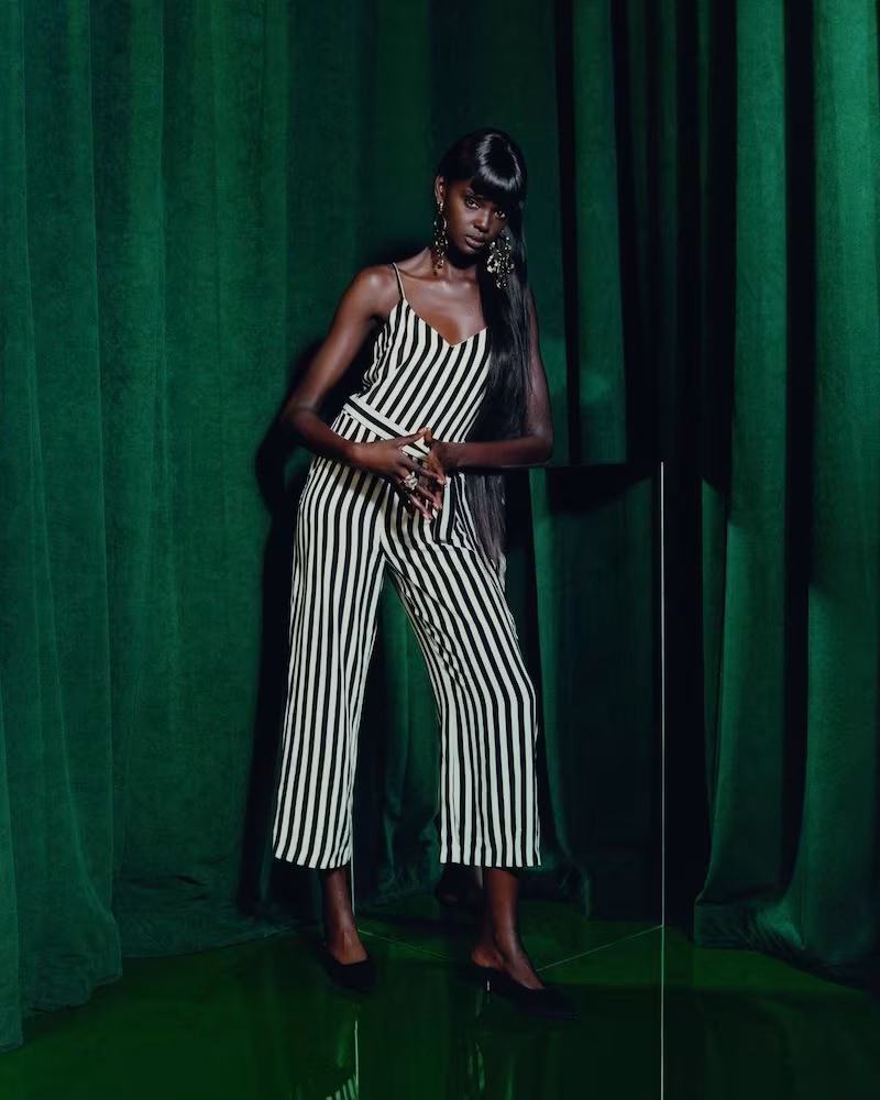 L Agence Jaelyn Striped Silk Jumpsuit