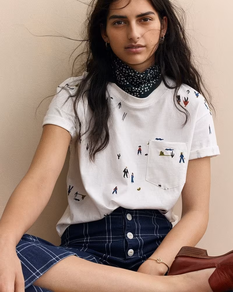 Madewell Easy Crop Tee in El Rancho Print