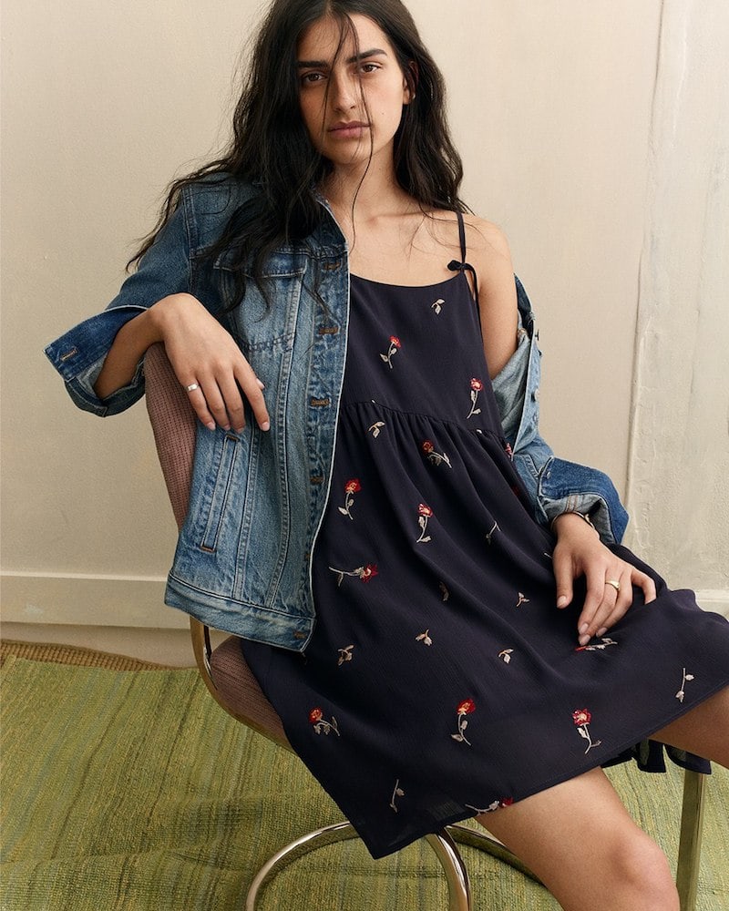 Madewell Embroidered Babydoll Cami Dress