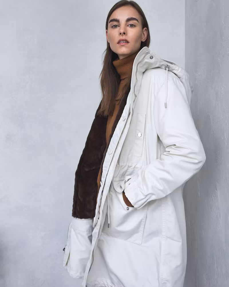 Theory Textured Twill Nylon Winter Parka Jacket