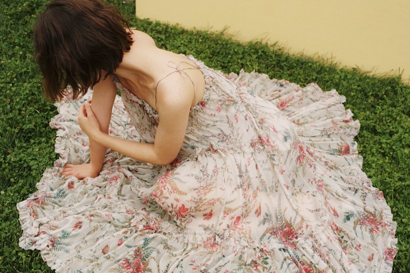 Zimmermann Laelia Floral Silk Tiered Dress