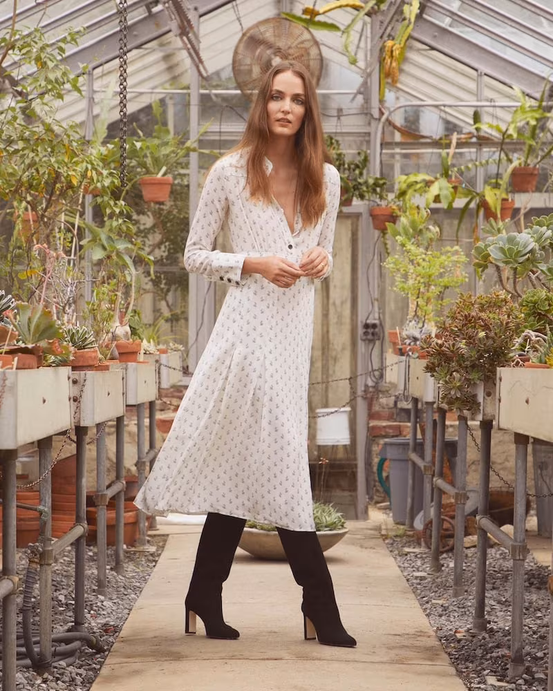 Barneys New York Floral Silk Crêpe De Chine Maxi Shirtdress