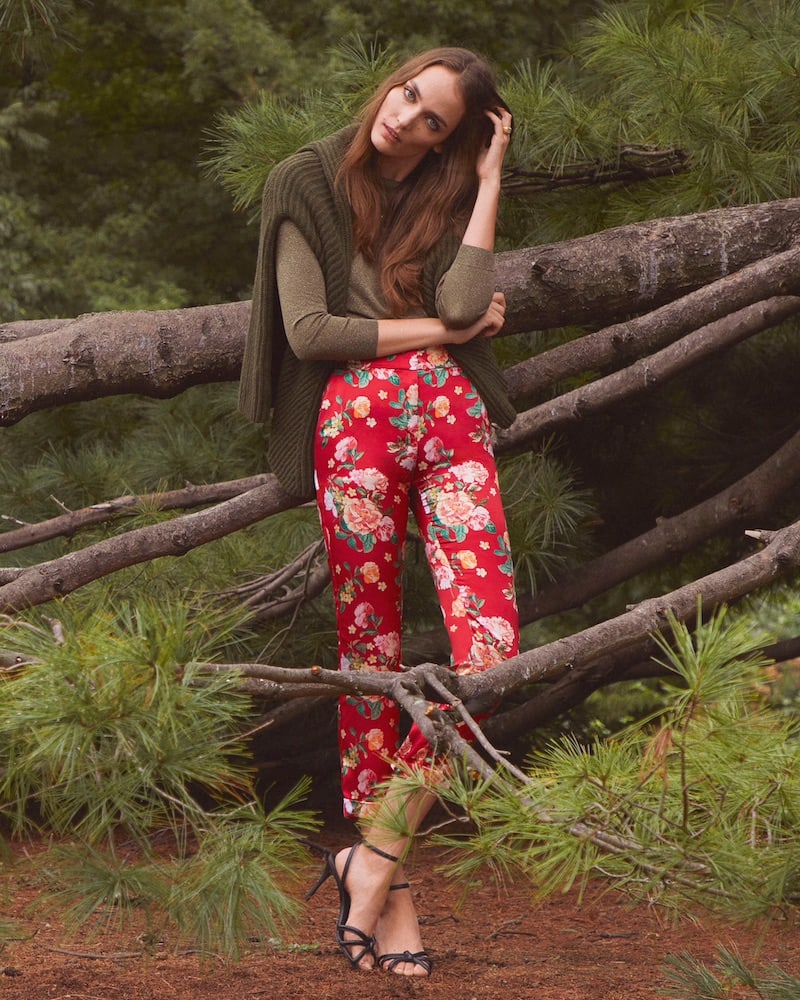 Barneys New York Floral Silk Pajama Pants