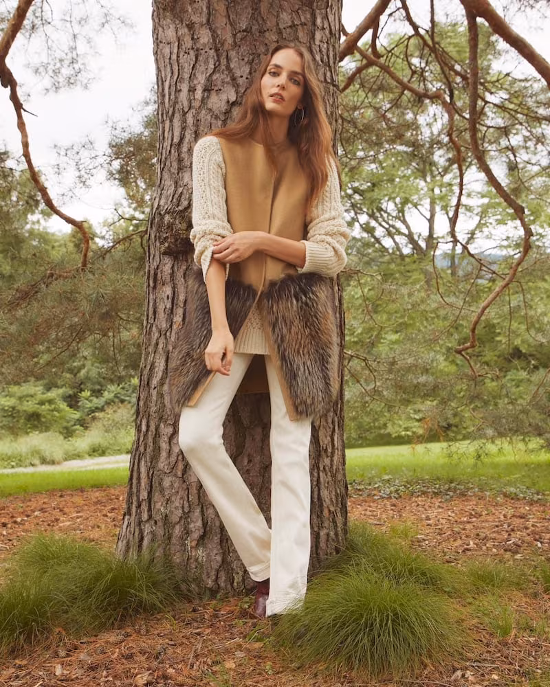 Barneys New York Fur-Trimmed Wool-Cashmere Vest