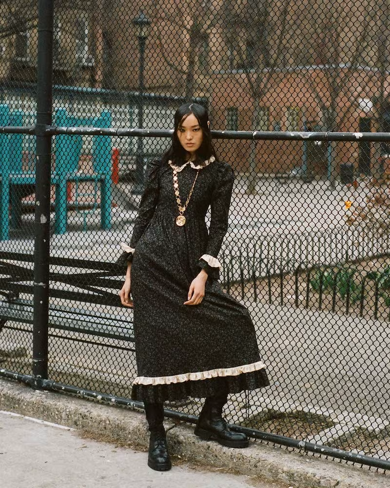 Batsheva Floral-Print Prairie Dress