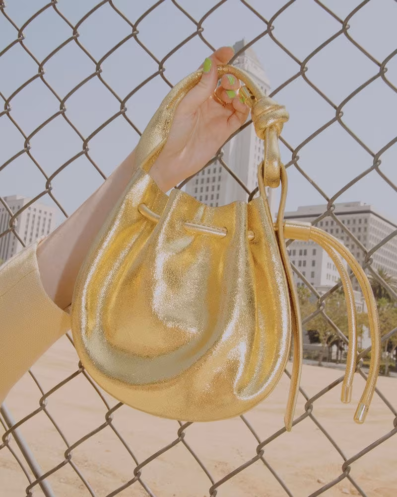 Behno Inna Mini Metallic Top Handle Bag