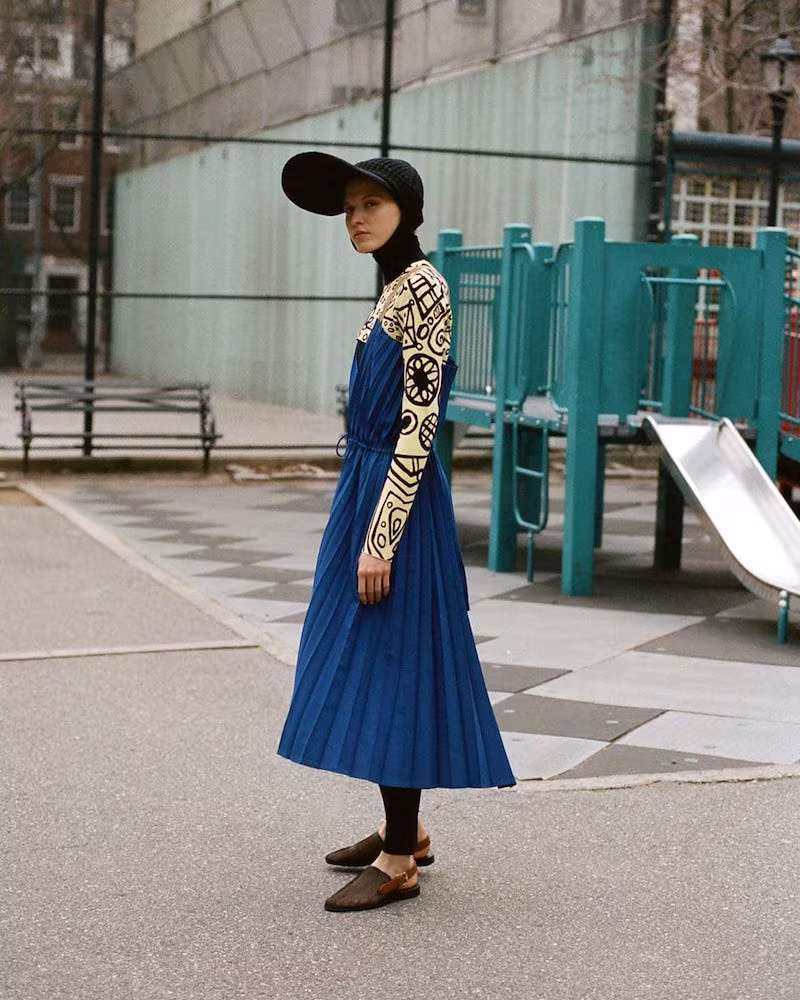 Colville Asymmetric Pleated Dress