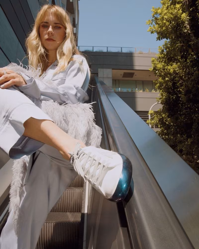 Golden Goose Superstar "Love Me For" Leather Low-Top Platform Sneaker With Suede Star