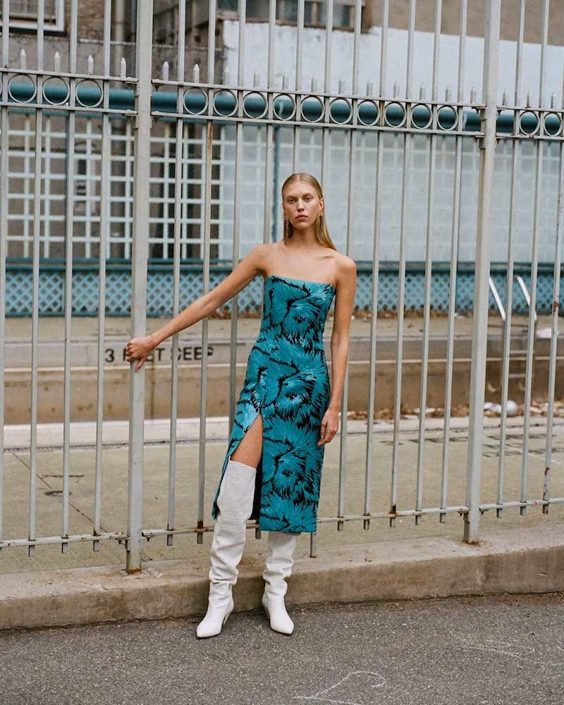 Halpern Sequinned Bustier Midi Dress