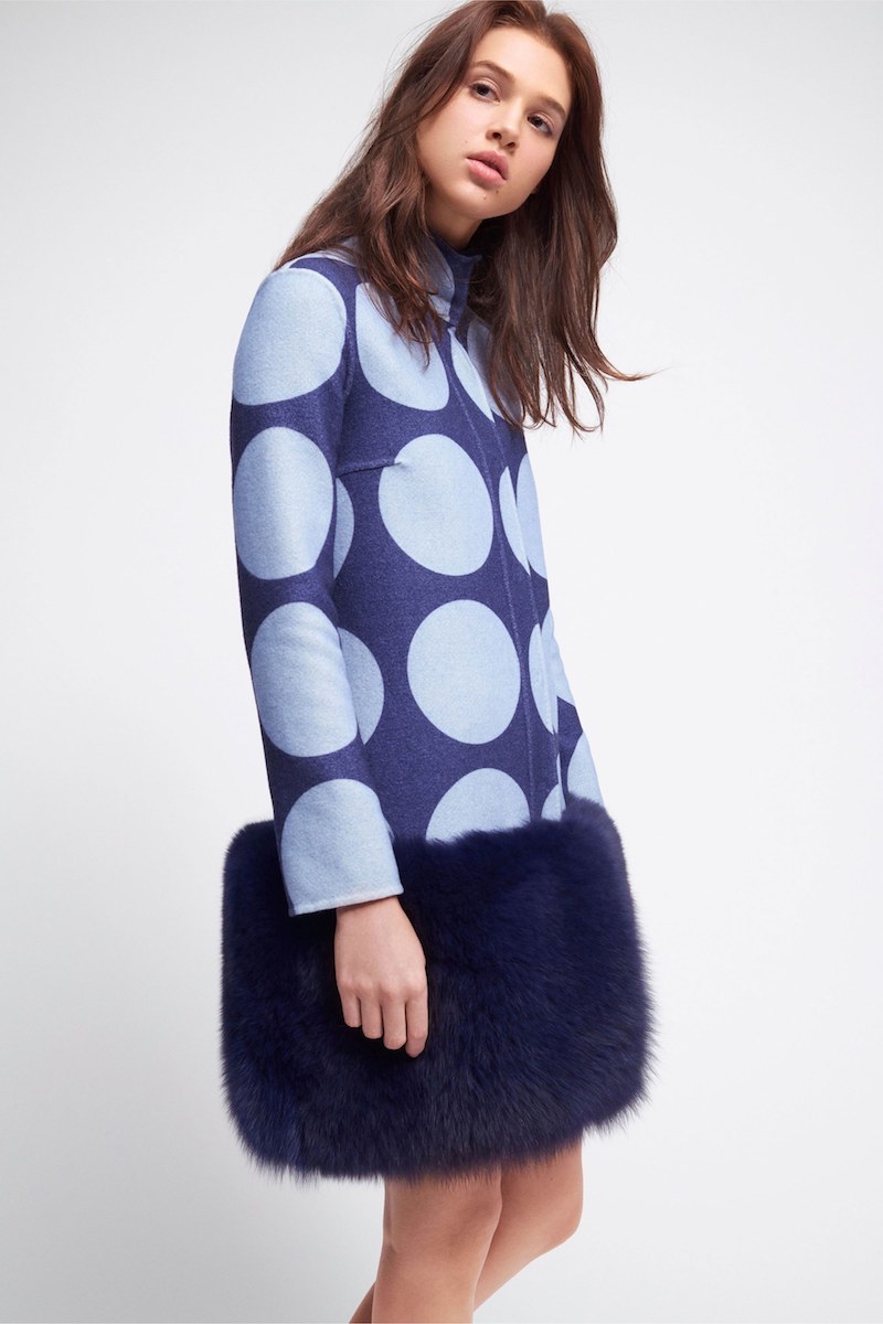 Lisa Perry Reversible Fur-Trimmed Wool Coat