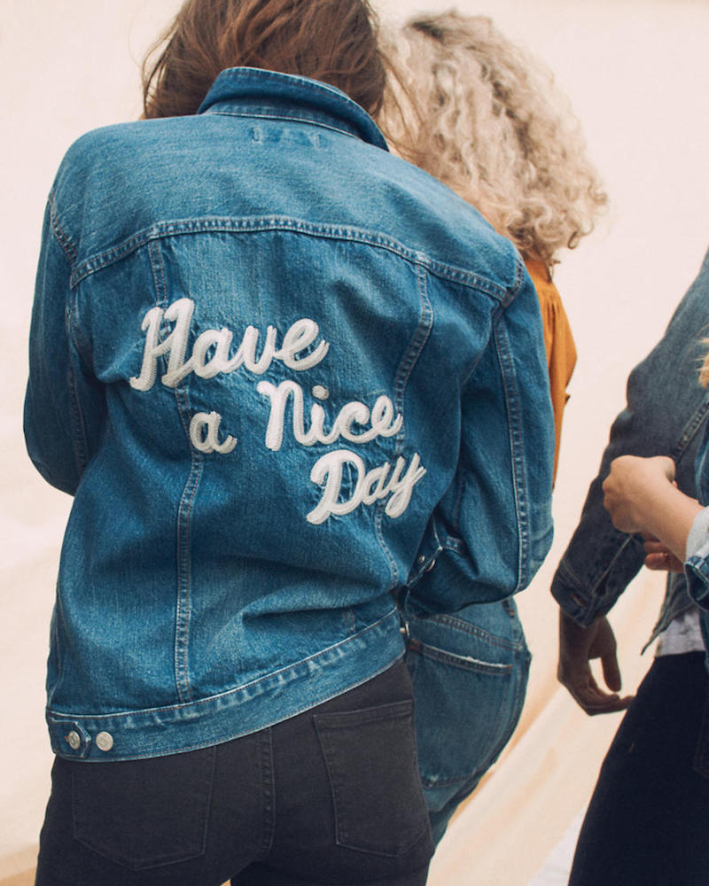 Madewell The Oversized Jean Jacket in Fellows Wash Embroidered Edition