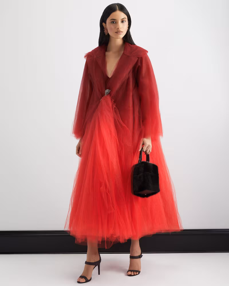 Oscar de la Renta Dip-Dye Tulle Coat 