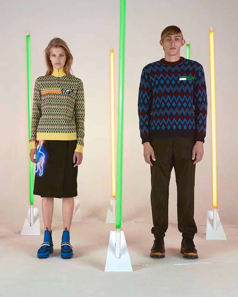 Prada Logo-Intarsia Virgin Wool-Blend Sweater