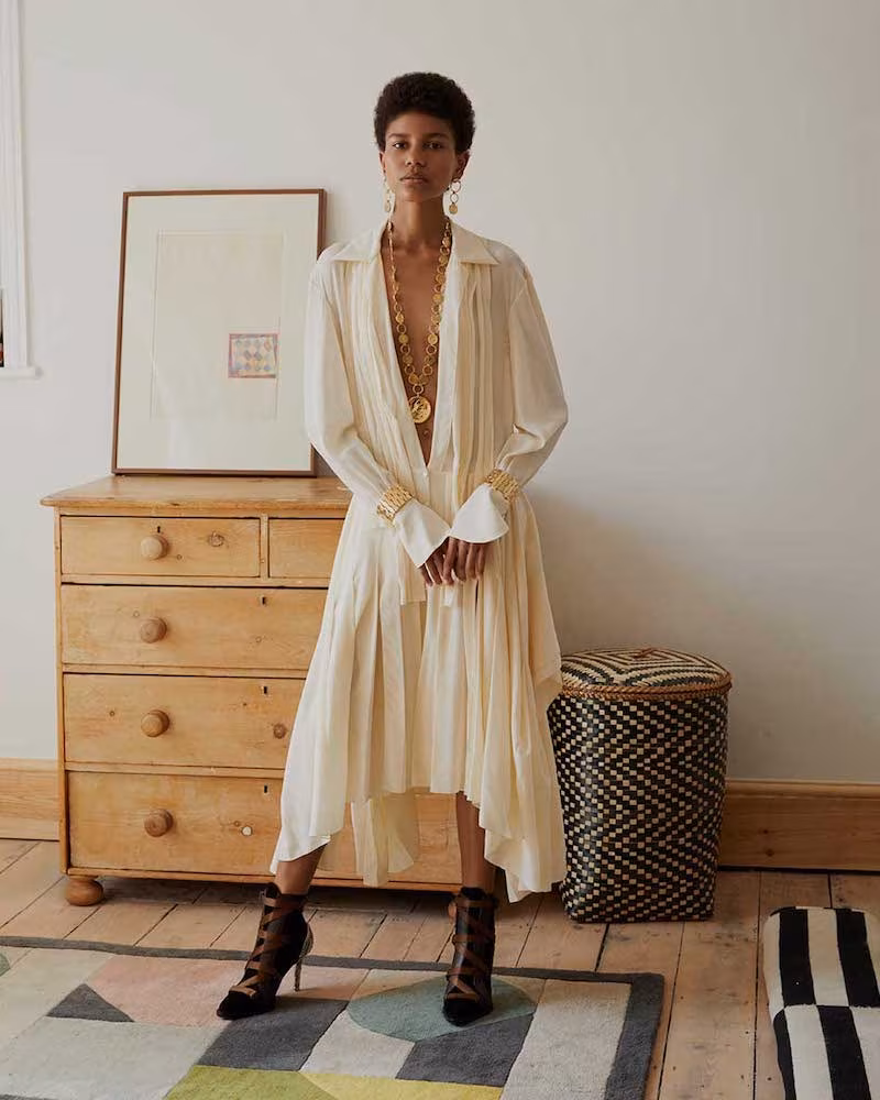 Chloé Draped Silk Crepe De Chine Midi Dress