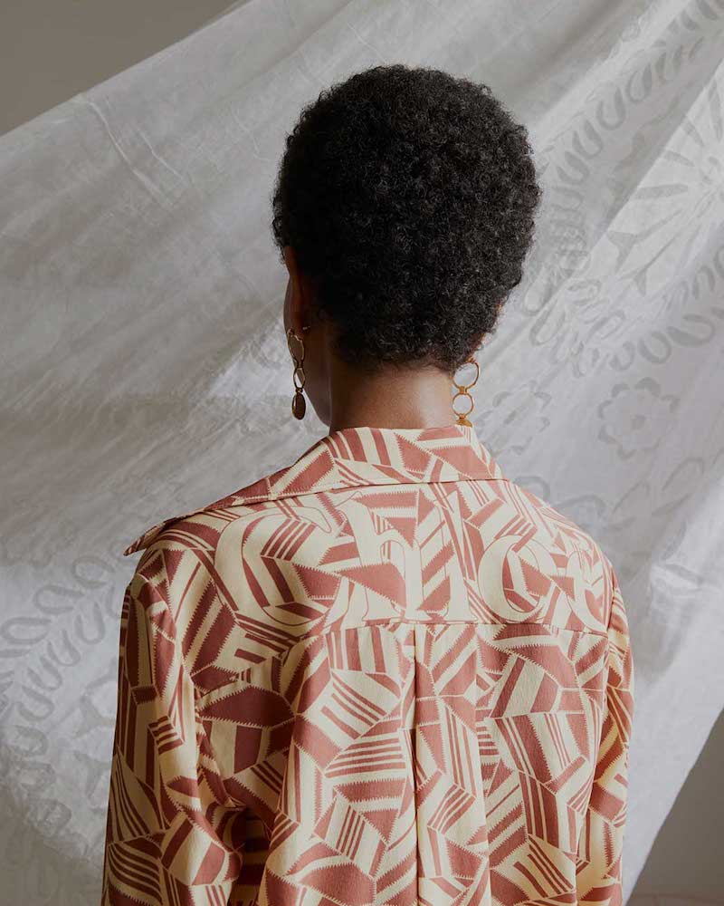 Chloé Geometric-Print Silk Crepe De Chine Blouse