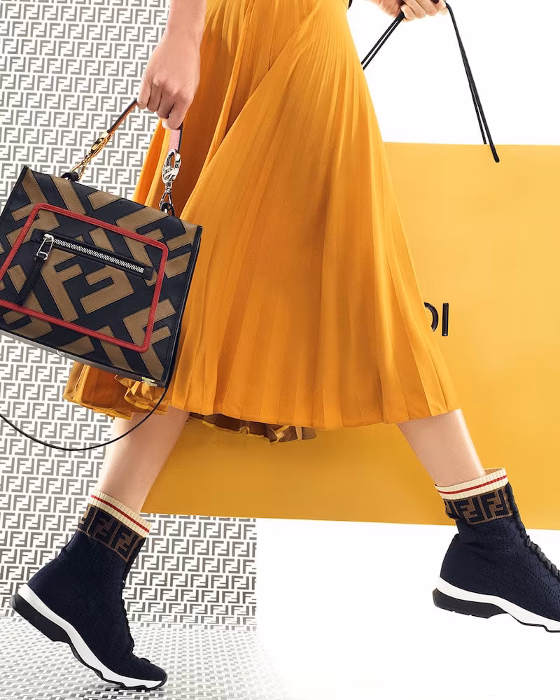 Fendi Rockoko Knit Sock Sneakers