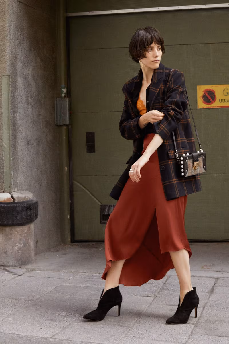 & Other Stories Asymmetric Slit Midi Skirt