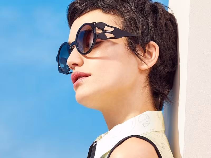 Prada Round Geometric Sunglasses