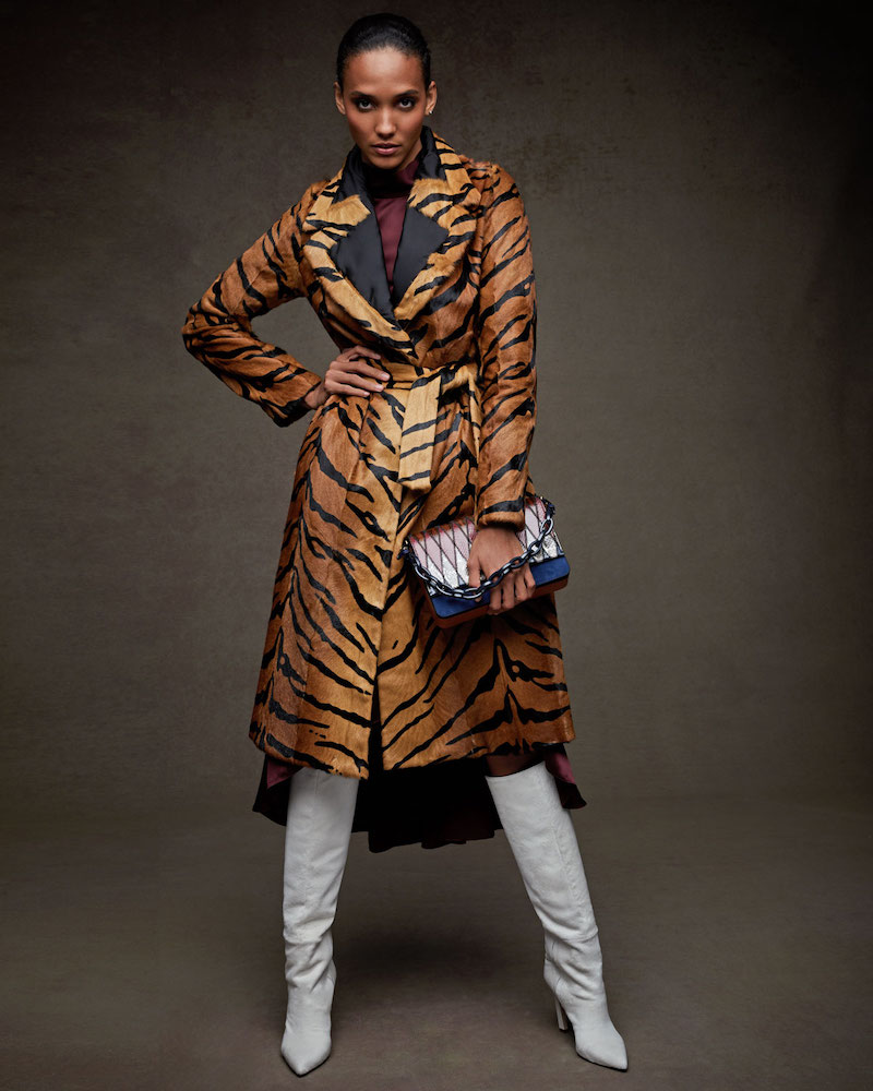 Simonetta Ravizza Reversible Tiger-Print Lamb Short Coat