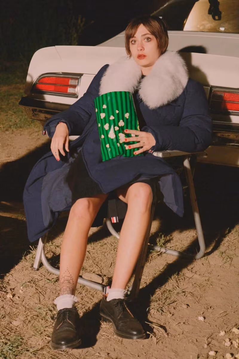 Thom Browne Backward Wool Cardigan Midi-Dress