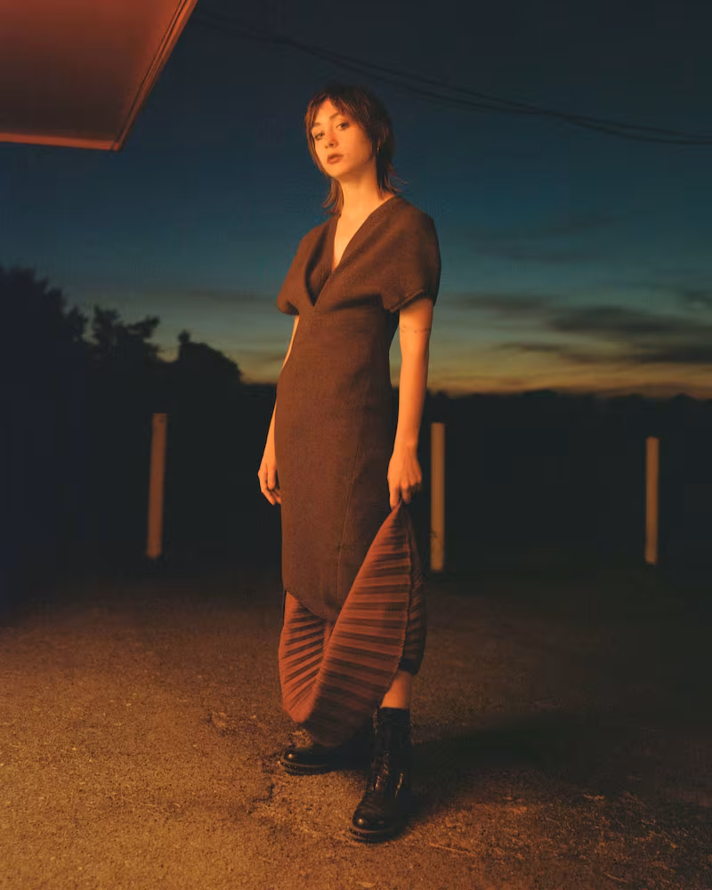 Victoria Beckham Multi-Knit Wool Asymmetric Dress