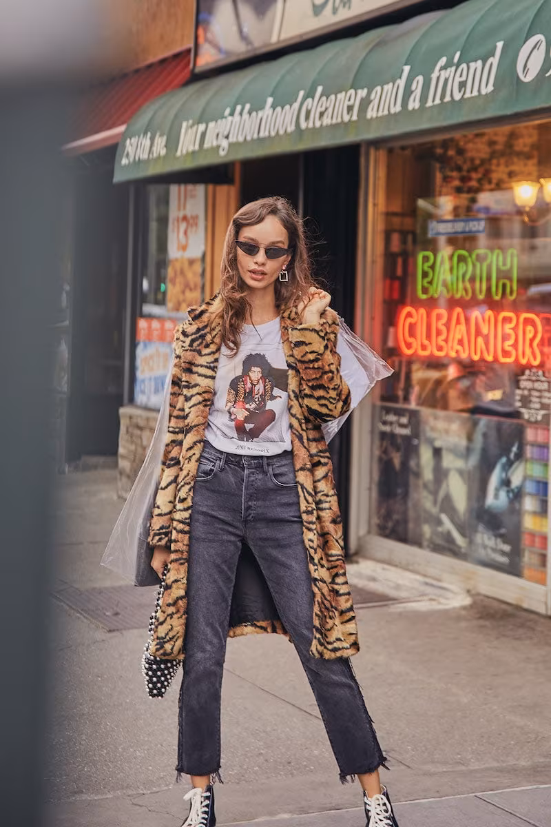 Vilshenko Faye Faux Fur Tiger Coat