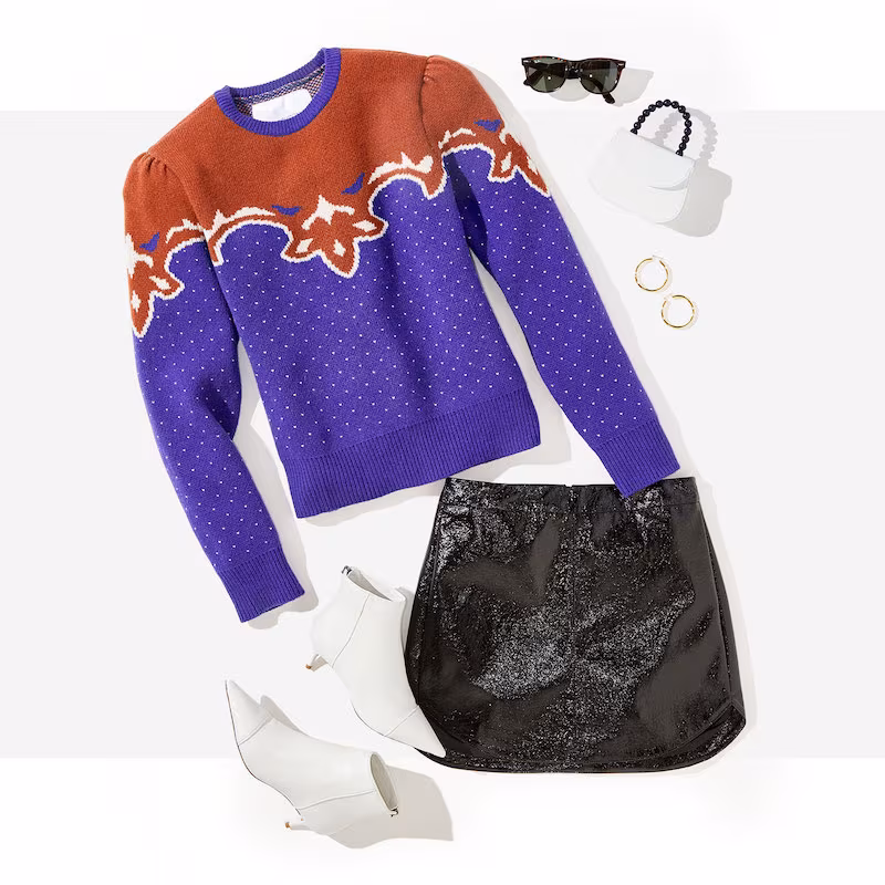 pushBUTTON Two Tone Western Sweater