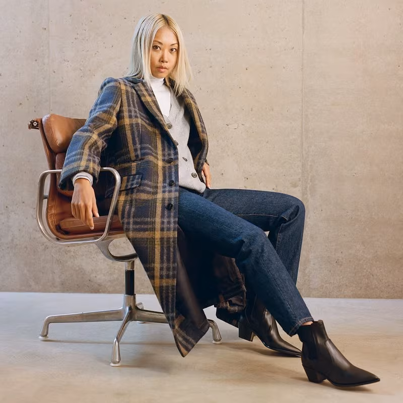 Acne Studios Checked Wool-Blend Coat