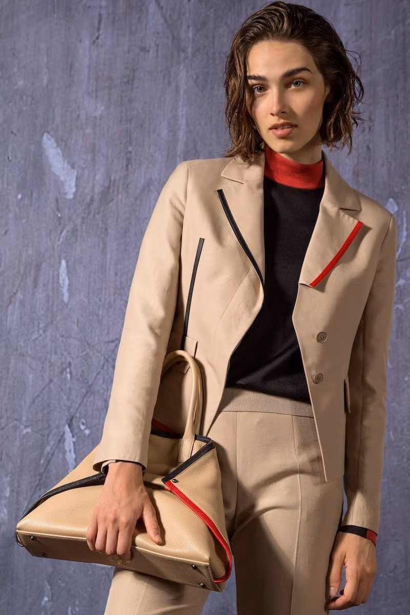 Akris Aiko Short Leather-Contrast Jacket