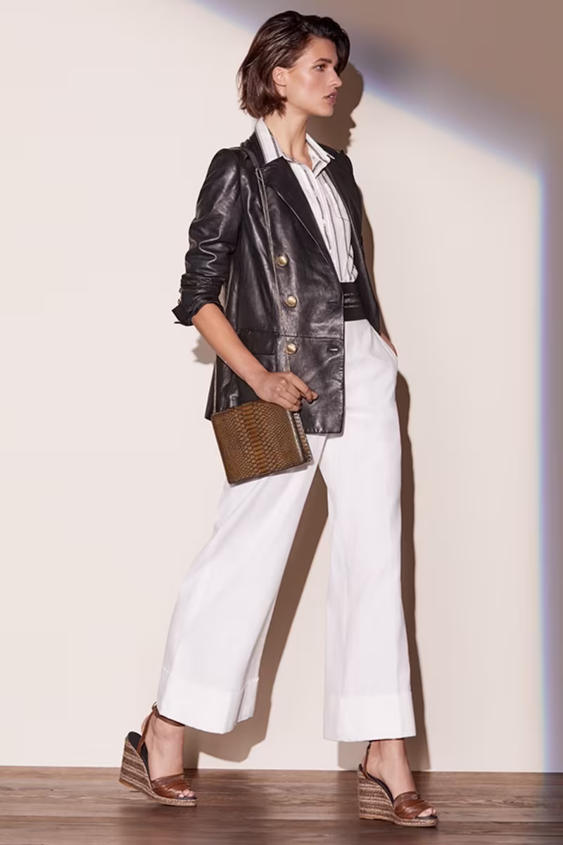 Brunello Cucinelli Double-Breasted Napa Leather Jacket