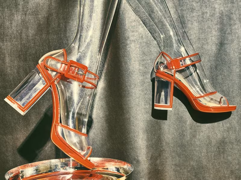 Christian Louboutin Barbaclara Patent Leather & PVC Platform Sandals
